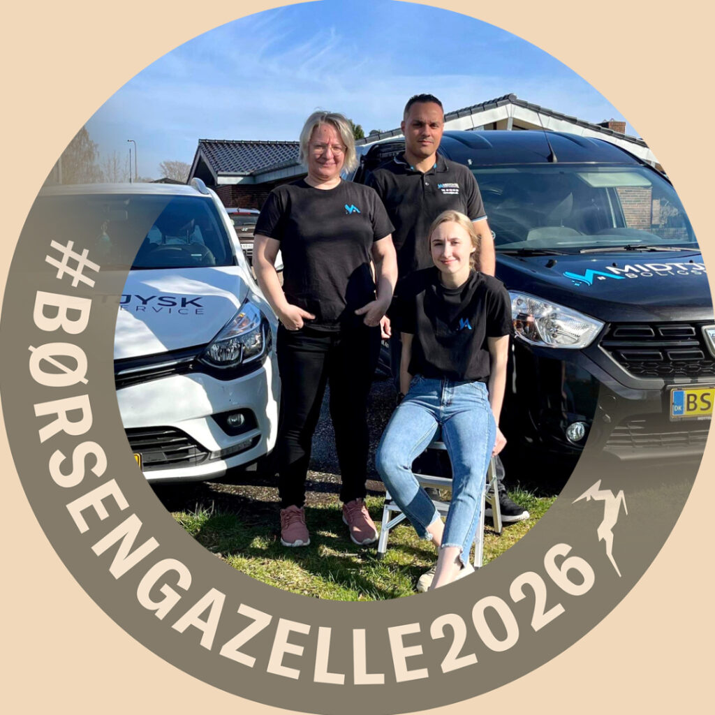 Rengøringsfirmas medarbejdere med gazelle2026 logo